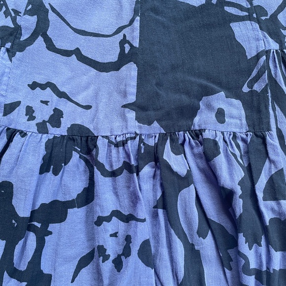 Rare 90s-00s New Man Blue Floral Cotton Mini Skirt - Sz 38F - Picture 5 of 13